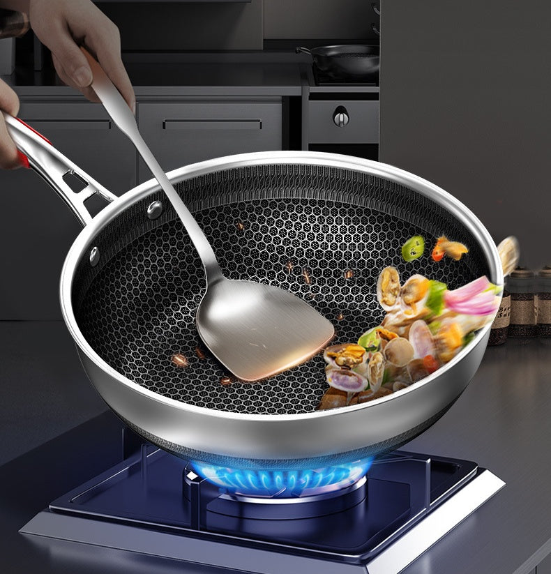 Smart 316 Stainless Steel Honeycomb Frying Pan