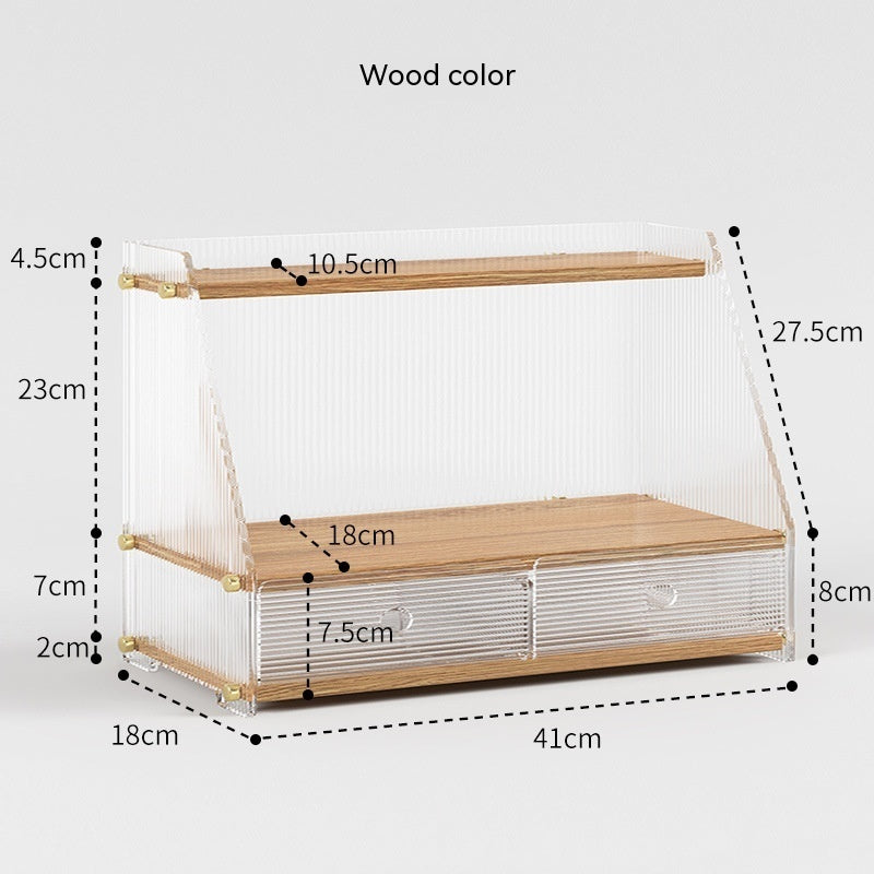 Szafka na biurko z drewna i akrylu