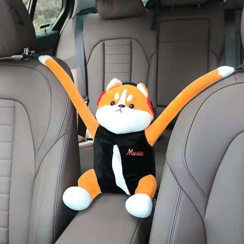 Pudełko na chusteczki w kształcie pluszu na podłokietnik samochodowy