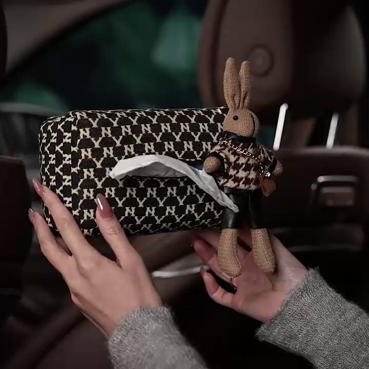 Plush Bunny Car Tissue Box