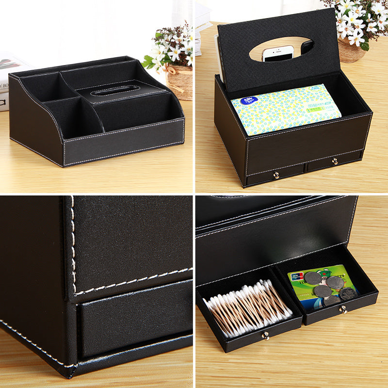 Square Multifunctional Tissue Box with Drawer