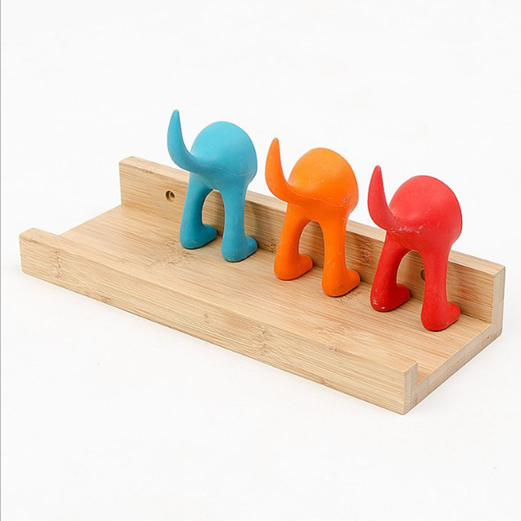 Drewniana półka ekspozycyjna montowana na ścianie