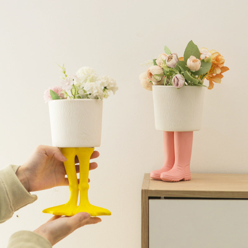 Doniczka ceramiczna z kreskówkową grafiką 