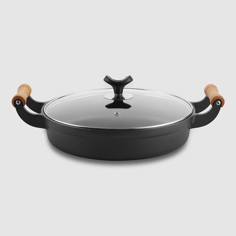 Thickened Cast Iron Binaural Cooking Pot