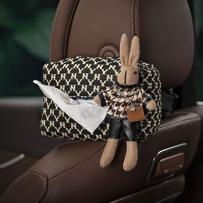 Plush Bunny Car Tissue Box