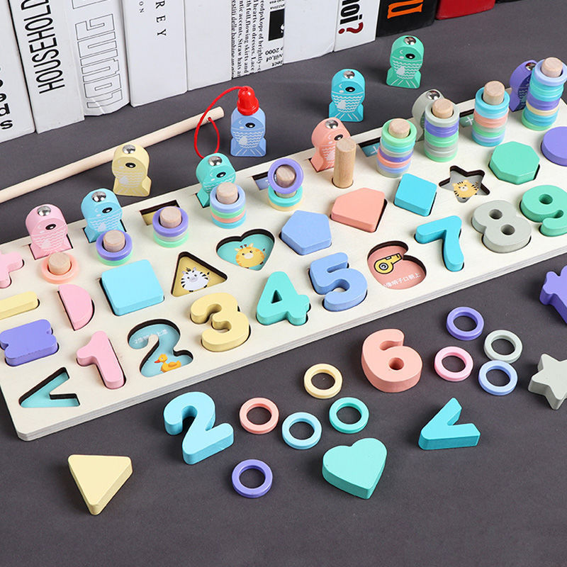 Wooden Six-in-One Educational Puzzle Board