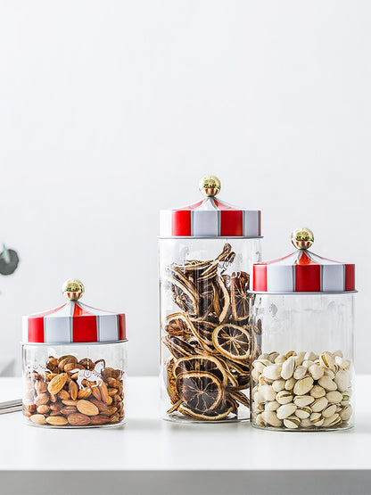 Candy Stripe Glass Storage Jars