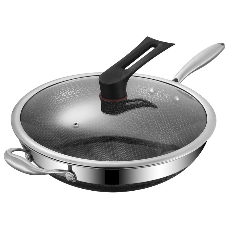 Wok dwustronny o strukturze plastra miodu ze stali nierdzewnej 316