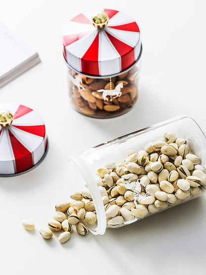 Candy Stripe Glass Storage Jars