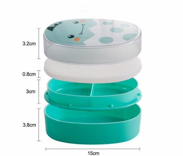 Dwuwarstwowy lunchbox nadający się do użycia w kuchence mikrofalowej