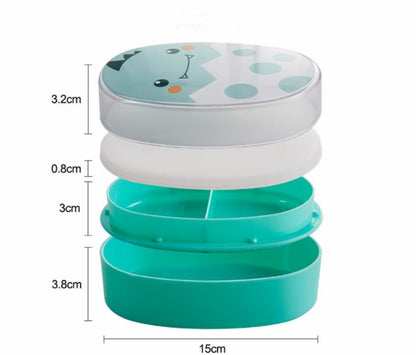 Dwuwarstwowy lunchbox nadający się do użycia w kuchence mikrofalowej