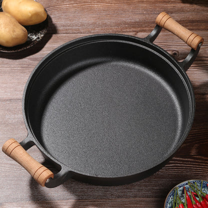 Thickened Cast Iron Binaural Cooking Pot