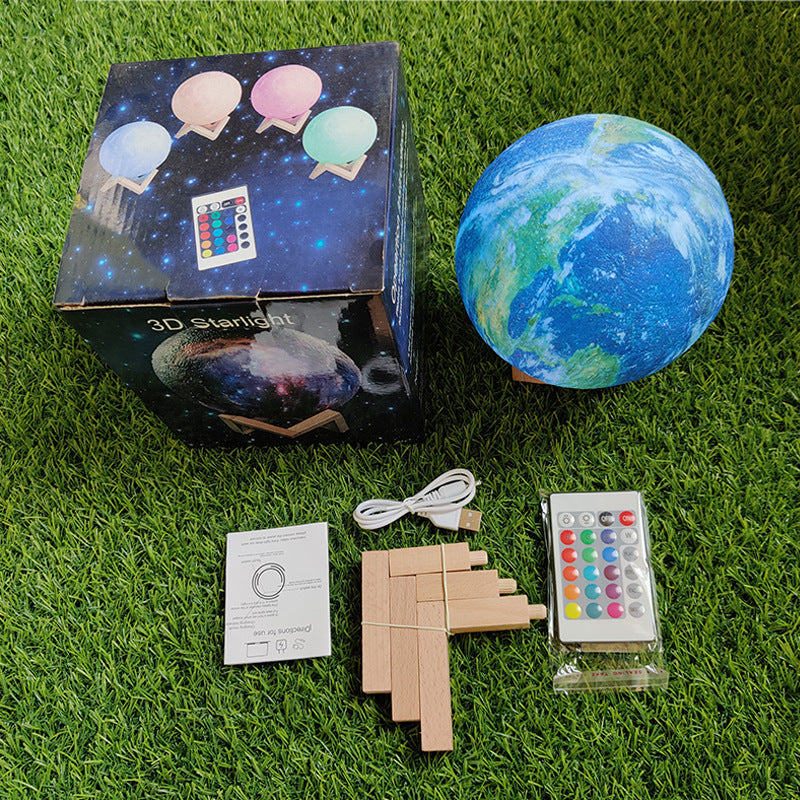 Lampa 3D Ziemia i Księżyc