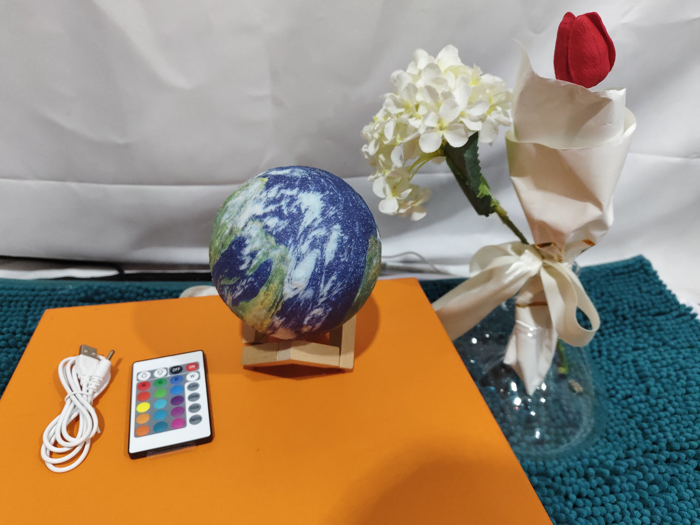 Lampa 3D Ziemia i Księżyc