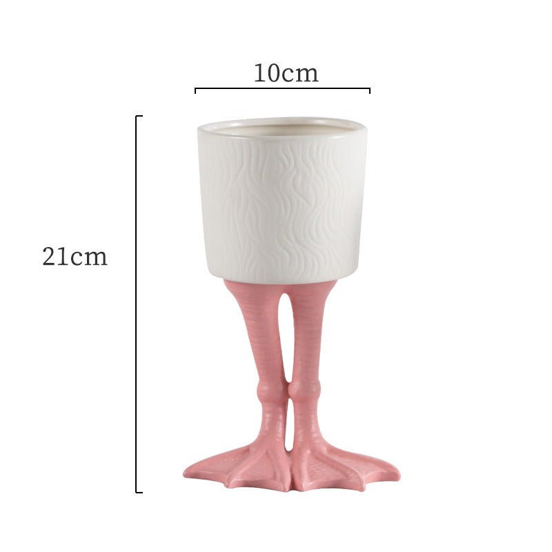 Doniczka ceramiczna z kreskówkową grafiką 