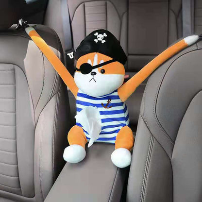 Pudełko na chusteczki w kształcie pluszu na podłokietnik samochodowy