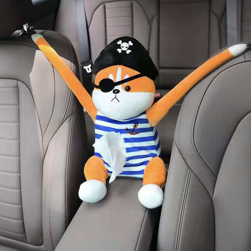 Pudełko na chusteczki w kształcie pluszu na podłokietnik samochodowy