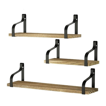 3-Piece Wooden Floating Wall Shelf Set