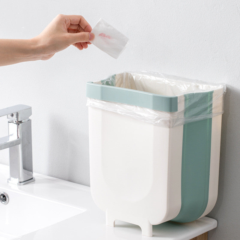 Składany kosz na śmieci na drzwi szafki