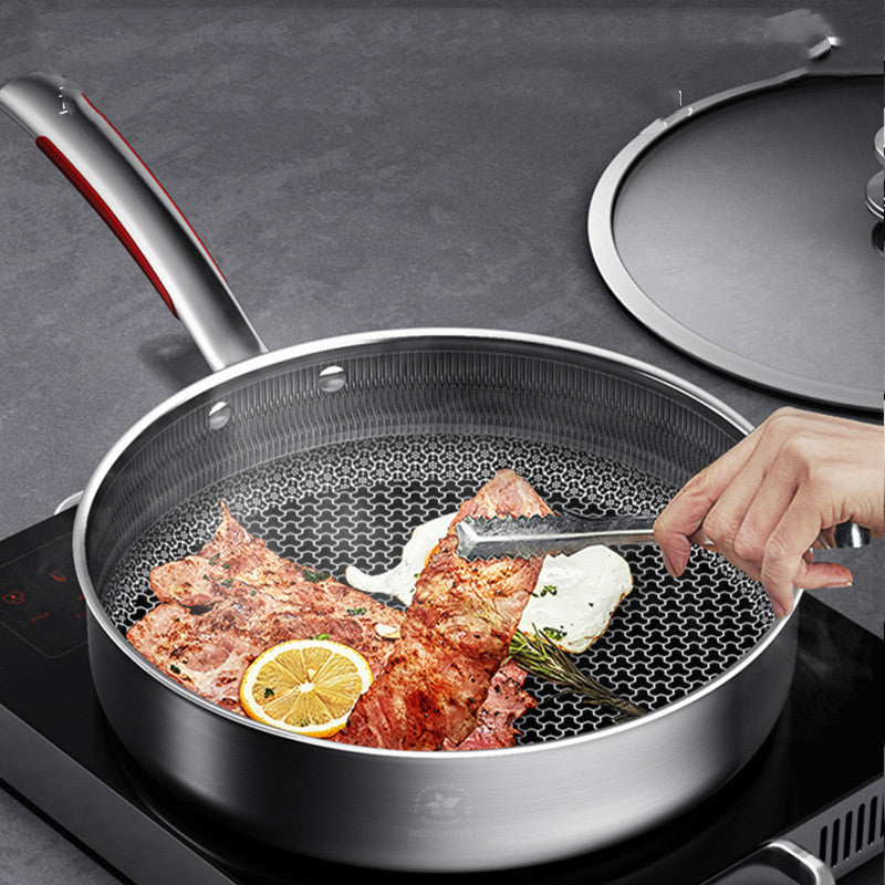 Patelnia ze stali nierdzewnej o strukturze plastra miodu z powłoką zapobiegającą przywieraniu 