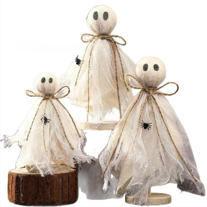Wooden Halloween Ghost Decor