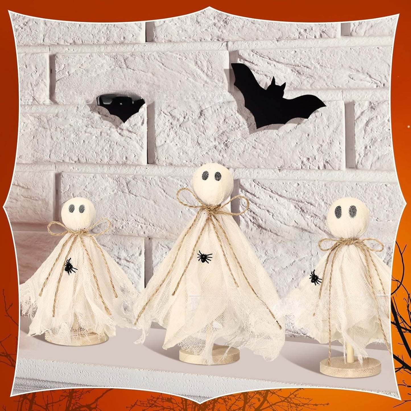 Wooden Halloween Ghost Decor