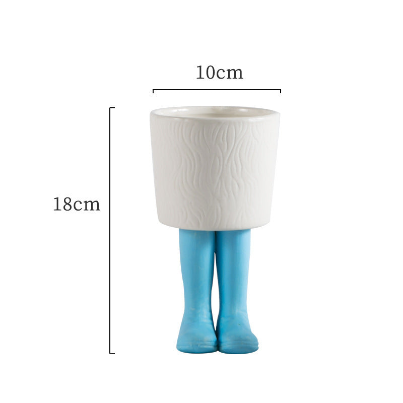 Doniczka ceramiczna z kreskówkową grafiką 