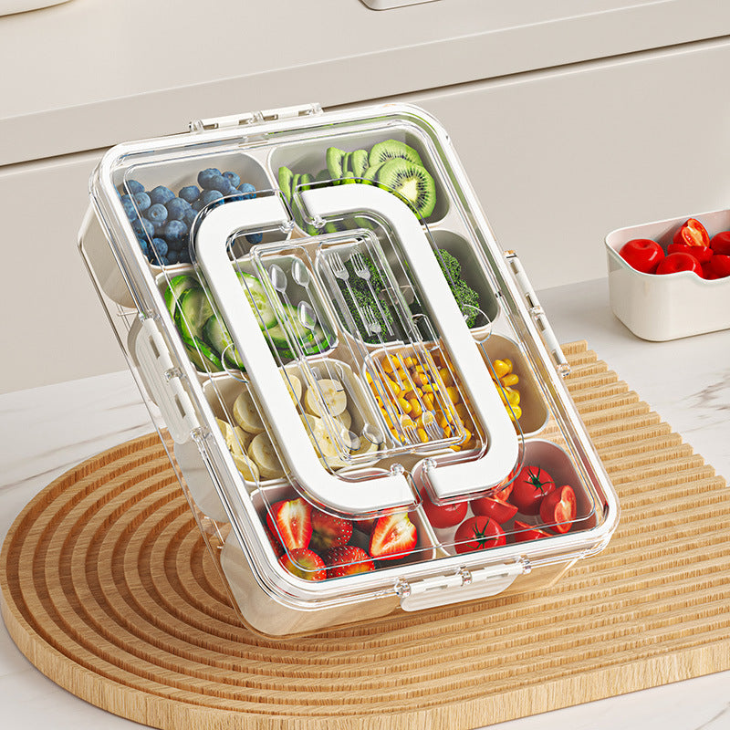 8-Compartment Snack & Fruit Organizer Box