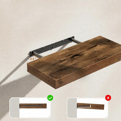 Drewniana pływająca półka ścienna